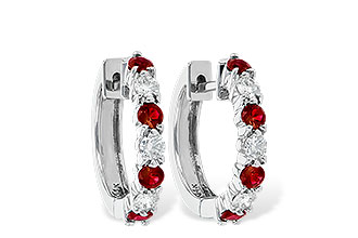 A019-11931: EARRINGS .64 RUBY 1.05 TGW