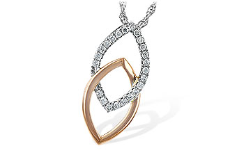 L207-34712: NECKLACE .20 TW (ROSE & WG)